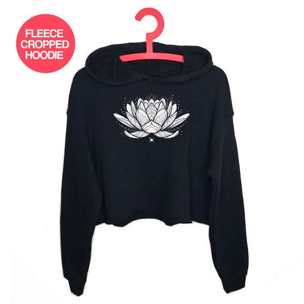 Sacred Lotus - Fleece Crop Hoodie