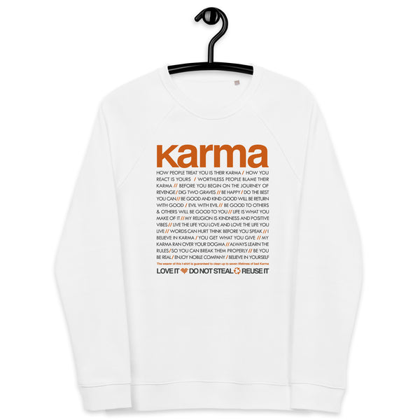 Karma Quotes - Unisex organic raglan sweatshirt