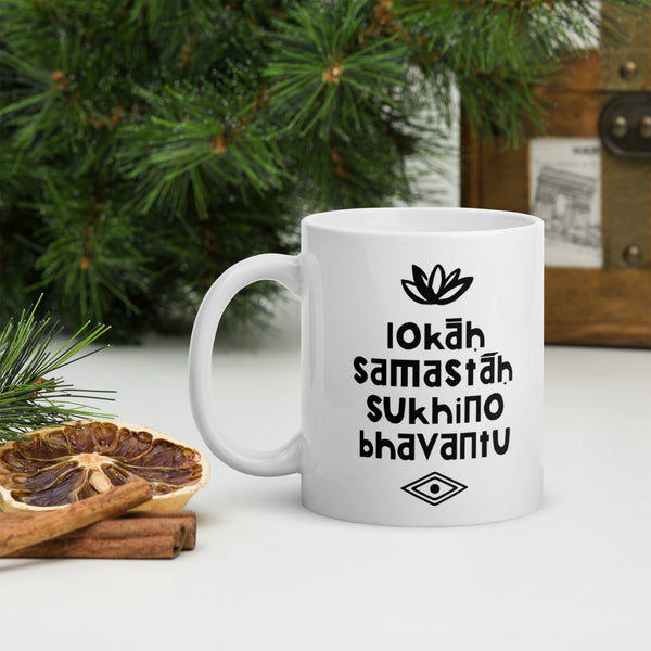 Lokah Samasth - White Ceramic Mug