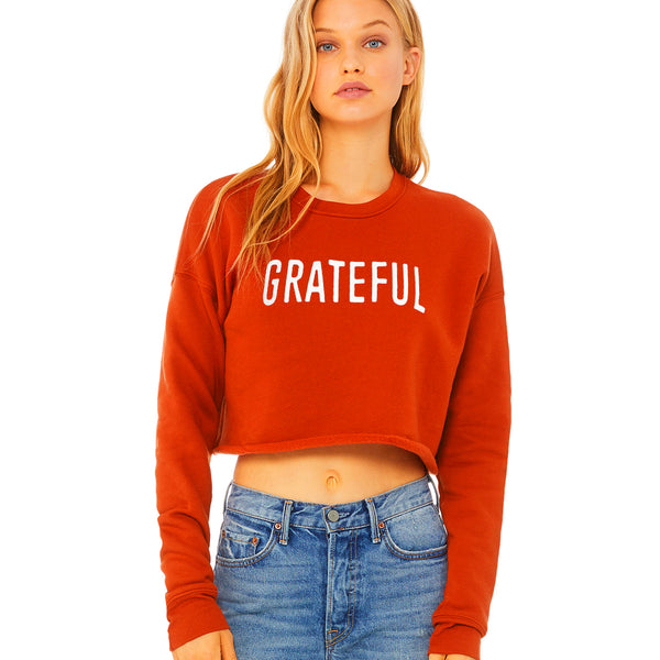 Grateful - Crop Fleece Sweatshirt