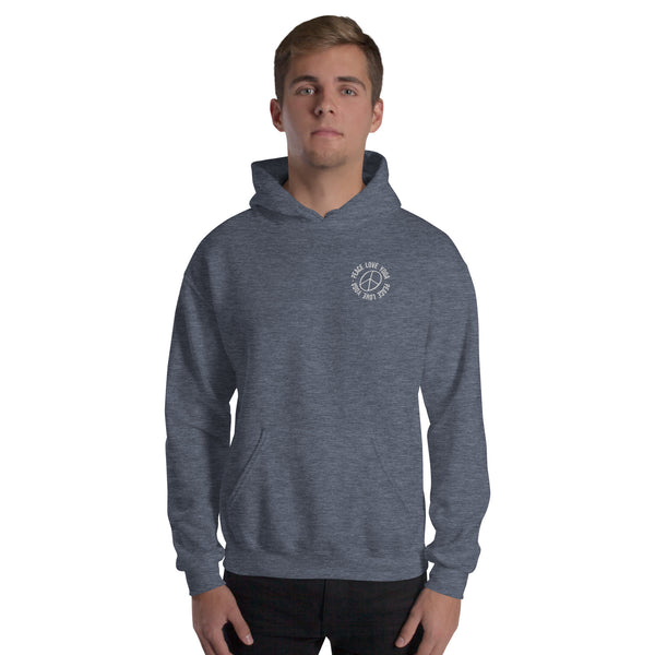 Peace Love Yoga - Embroidered Unisex Cotton Hoodie