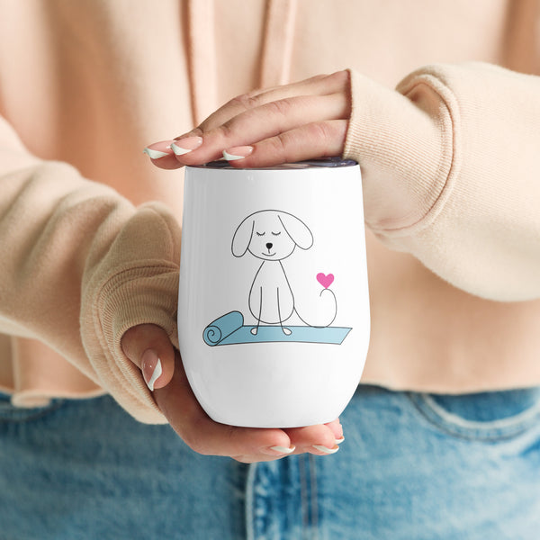 Yoga Dog - Wine tumbler