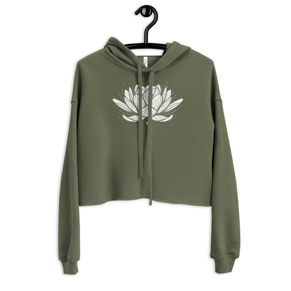 Sacred Lotus - Fleece Crop Hoodie