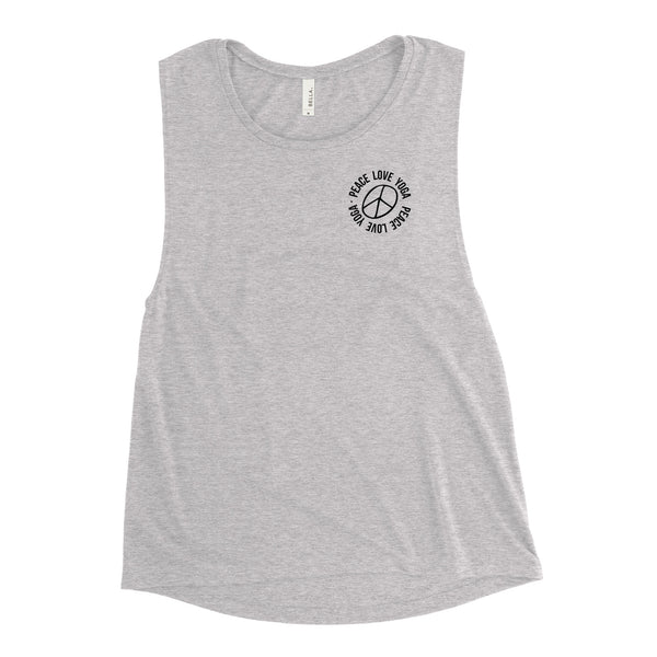 Peace Love Yoga - Ladies’ Muscle Tank