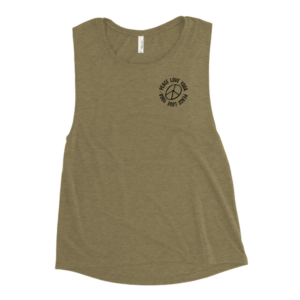 Peace Love Yoga - Ladies’ Muscle Tank