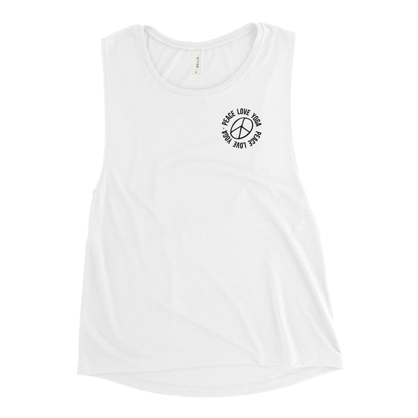 Peace Love Yoga - Ladies’ Muscle Tank