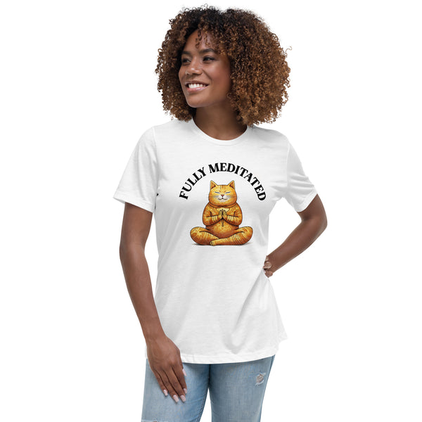Fully Meditated Cat - Women's Relaxed T-Shirt