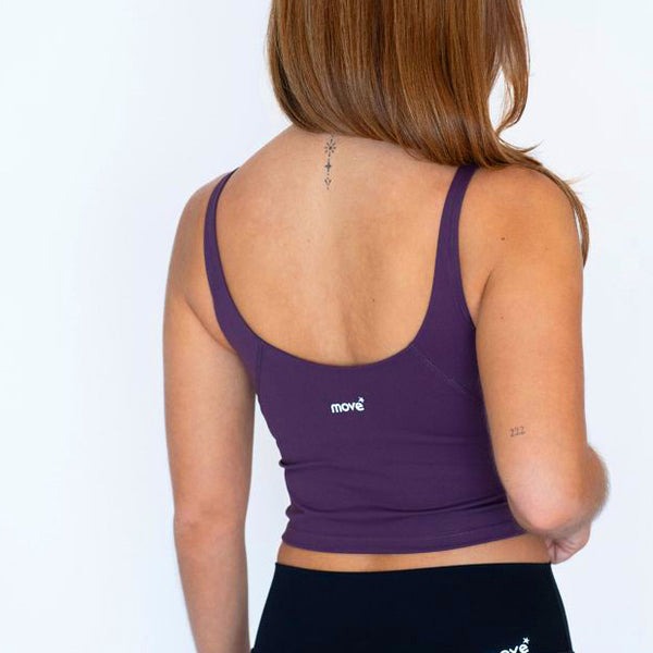 Strive Open Back Tank Bra Eggplant